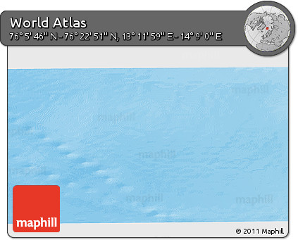 Physical 3D Map of the Area around 76° 14' 18" N, 13° 40' 30" E
