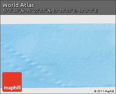 Physical 3D Map of the Area around 76° 14' 18" N, 13° 40' 30" E