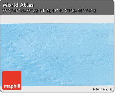 Physical 3D Map of the Area around 76° 14' 18" N, 13° 40' 30" E