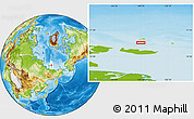 Physical Location Map of the area around 76° 14' 18" N, 148° 49' 29" E
