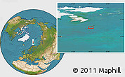 Satellite Location Map of the area around 76° 14' 18" N, 24° 43' 30" E