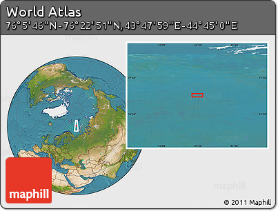 Satellite Location Map of the Area around 76° 14' 18" N, 44° 16' 29" E