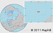 Gray Location Map of the area around 76° 14' 18" N, 49° 22' 30" E
