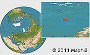 Satellite Location Map of the area around 76° 14' 18" N, 49° 22' 30" E