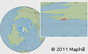 Savanna Style Location Map of the area around 76° 14' 18" N, 66° 13' 29" W, hill shading