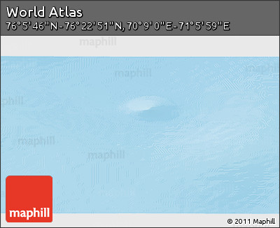 Physical 3D Map of the Area around 76° 14' 18" N, 70° 37' 30" E