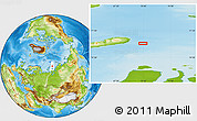 Physical Location Map of the area around 76° 14' 18" N, 70° 37' 30" E