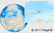 Shaded Relief Location Map of the area around 76° 14' 18" N, 70° 37' 30" E