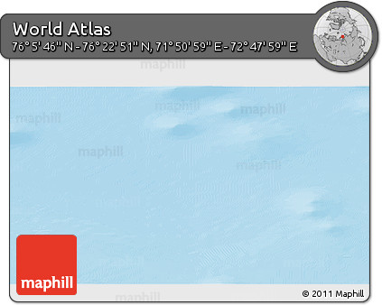 Physical 3D Map of the Area around 76° 14' 18" N, 72° 19' 29" E