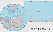 Gray Location Map of the area around 76° 14' 18" N, 73° 10' 30" E