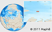 Shaded Relief Location Map of the area around 76° 14' 18" N, 73° 10' 30" E