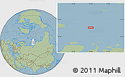 Savanna Style Location Map of the area around 76° 14' 18" N, 74° 1' 30" E, hill shading