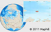 Shaded Relief Location Map of the area around 76° 14' 18" N, 74° 1' 30" E