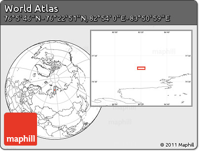 Blank Location Map of the Area around 76° 14' 18" N, 83° 22' 30" E