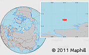 Gray Location Map of the area around 76° 14' 18" N, 83° 22' 30" E
