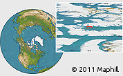 Satellite Location Map of the area around 76° 14' 18" N, 88° 19' 29" W