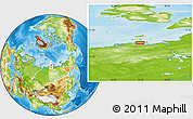Physical Location Map of the area around 76° 14' 18" N, 96° 7' 30" E