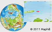 Physical Location Map of the area around 76° 29' 33" N, 70° 37' 30" E