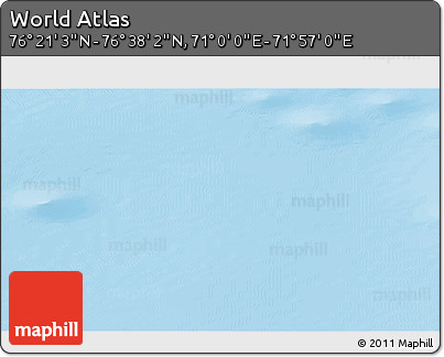 Physical 3D Map of the Area around 76° 29' 33" N, 71° 28' 29" E