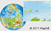 Physical Location Map of the area around 76° 29' 33" N, 71° 28' 29" E