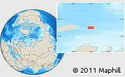 Shaded Relief Location Map of the area around 76° 29' 33" N, 71° 28' 29" E