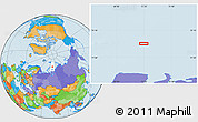 Political Location Map of the area around 76° 29' 33" N, 72° 19' 29" E