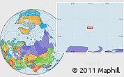 Political Location Map of the area around 76° 29' 33" N, 73° 10' 30" E
