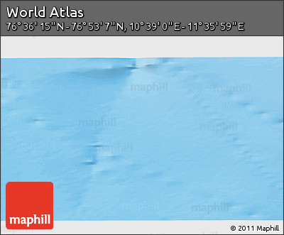 Physical 3D Map of the Area around 76° 44' 41" N, 11° 7' 30" E