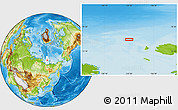Physical Location Map of the area around 76° 44' 41" N, 133° 31' 30" E