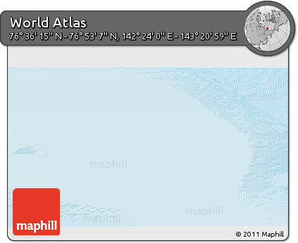 Physical 3D Map of the Area around 76° 44' 41" N, 142° 52' 30" E