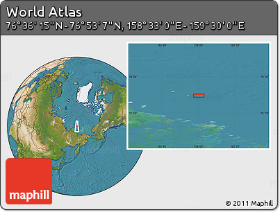 Satellite Location Map of the Area around 76° 44' 41" N, 159° 1' 30" E