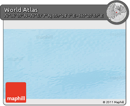 Physical 3D Map of the Area around 76° 44' 41" N, 159° 52' 30" E