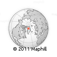 Outline Map of the Area around 76° 44' 41" N, 43° 16' 29" W, rectangular outline