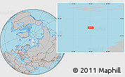 Gray Location Map of the area around 76° 44' 41" N, 49° 22' 30" E
