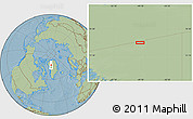 Savanna Style Location Map of the area around 76° 44' 41" N, 49° 13' 30" W, hill shading