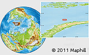 Physical Location Map of the area around 76° 44' 41" N, 58° 43' 30" E
