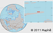 Gray Location Map of the area around 76° 44' 41" N, 66° 22' 30" E