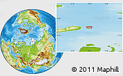Physical Location Map of the area around 76° 44' 41" N, 70° 37' 30" E