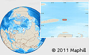 Shaded Relief Location Map of the area around 76° 44' 41" N, 70° 37' 30" E