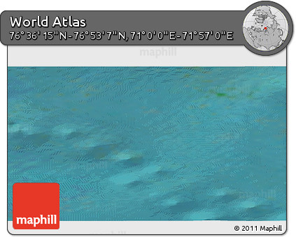 Satellite 3D Map of the Area around 76° 44' 41" N, 71° 28' 29" E