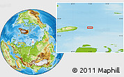 Physical Location Map of the area around 76° 44' 41" N, 71° 28' 29" E