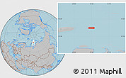 Gray Location Map of the area around 76° 44' 41" N, 72° 19' 29" E, hill shading