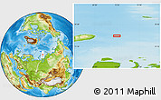Physical Location Map of the area around 76° 44' 41" N, 72° 19' 29" E