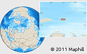 Shaded Relief Location Map of the area around 76° 44' 41" N, 72° 19' 29" E