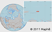 Gray Location Map of the area around 76° 44' 41" N, 73° 10' 30" E, hill shading
