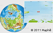 Physical Location Map of the area around 76° 44' 41" N, 73° 10' 30" E