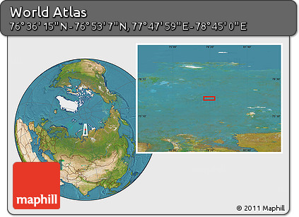Satellite Location Map of the Area around 76° 44' 41" N, 78° 16' 30" E