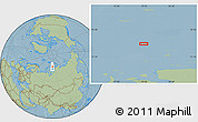 Savanna Style Location Map of the area around 76° 44' 41" N, 79° 7' 30" E, hill shading