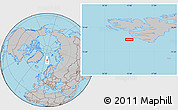Gray Location Map of the area around 76° 59' 43" N, 13° 40' 30" E