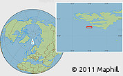 Savanna Style Location Map of the area around 76° 59' 43" N, 13° 40' 30" E